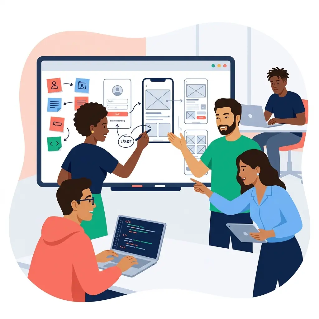 The SplitWit team collaborating on building the app