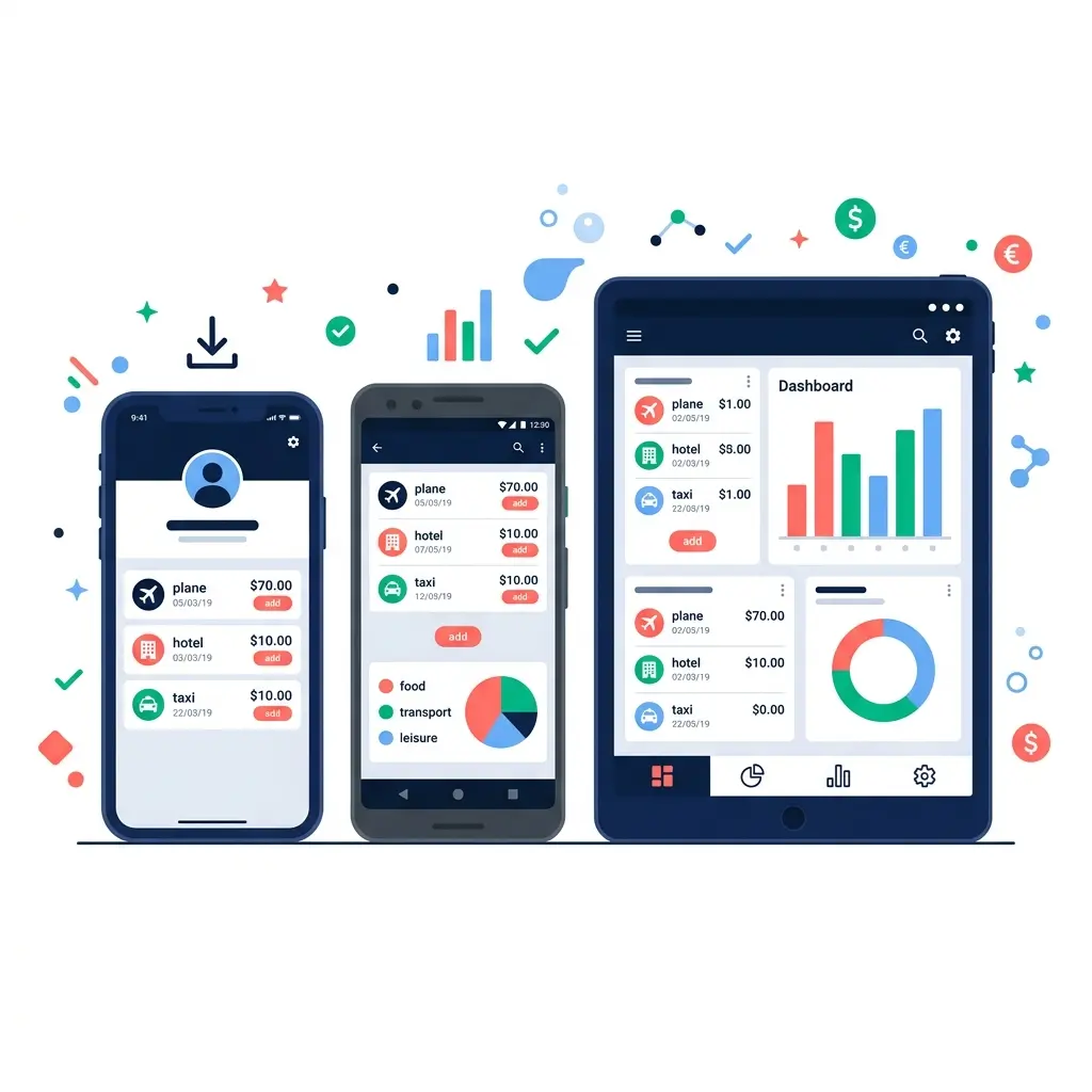 SplitWit available on multiple devices, iPhone, Android and tablet