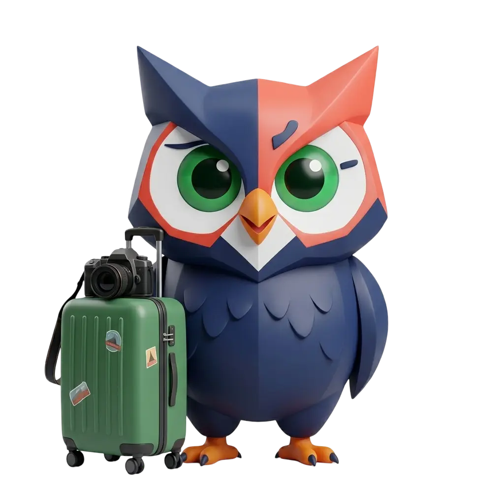 Owl with Luggage