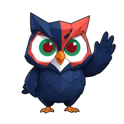 SplitWit owl mascot waving