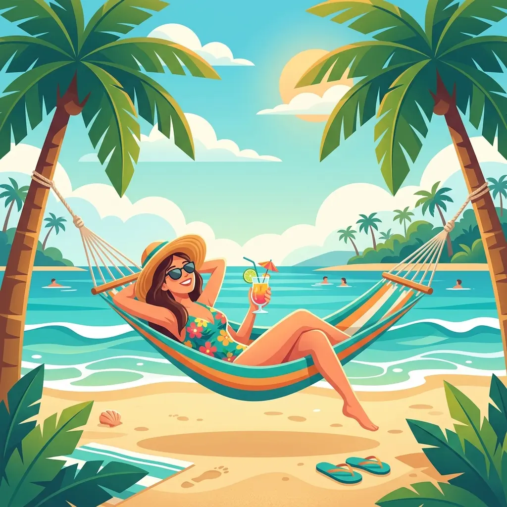 Stress-free vacation illustration